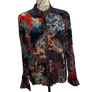 Nina Raynor vivid multi colored blouse women’s size large